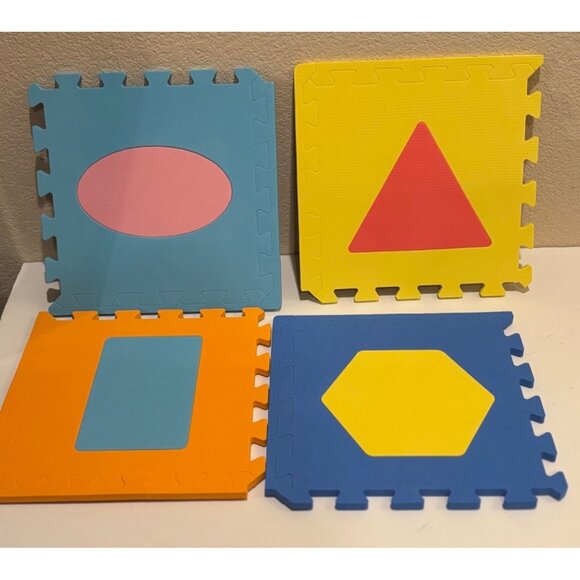 Foam Interlocking Play Mat With Geometric Shapes & Bright Colors For Kids - Picture 7 of 8